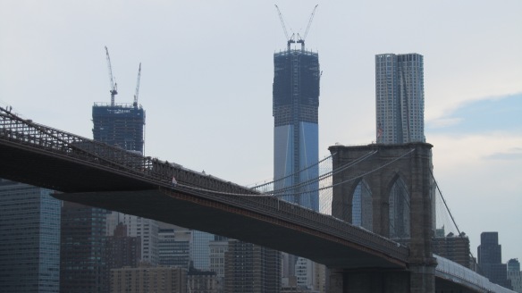 The Freedom Tower rising above the city to be completed soon.